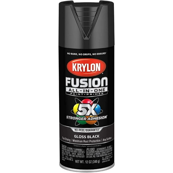 Krylon K02702007 Fusion All-In-One Spray Paint for Indoor/Outdoor Use, Gloss Black