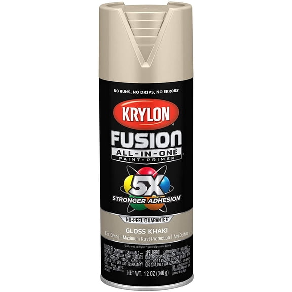 Krylon K02713007 Fusion All-In-One Spray Paint for Indoor/Outdoor Use, Gloss Khaki Beige