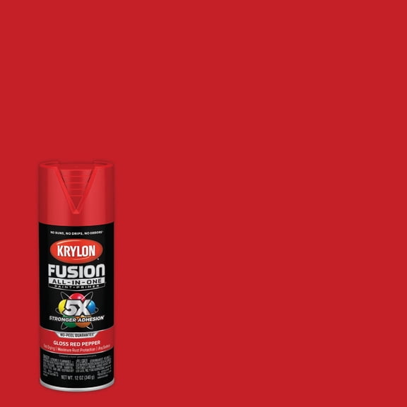 Krylon K02720007 Fusion All-In-One Spray Paint for Indoor/Outdoor Use, Gloss Red Pepper - New