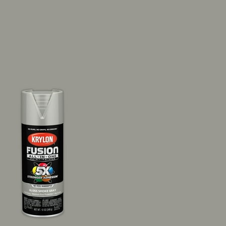 Krylon K02723007 Krylon Fusion All-In-One Smoke Gray Gloss 12 oz Spray Paint, Multi-Surface, (1 Piece, 1 Pack)