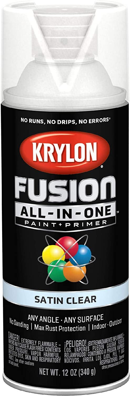 Krylon K02732007 Fusion All-In-One Spray Paint for Indoor/Outdoor Use,  Matte Black, 12 Ounces