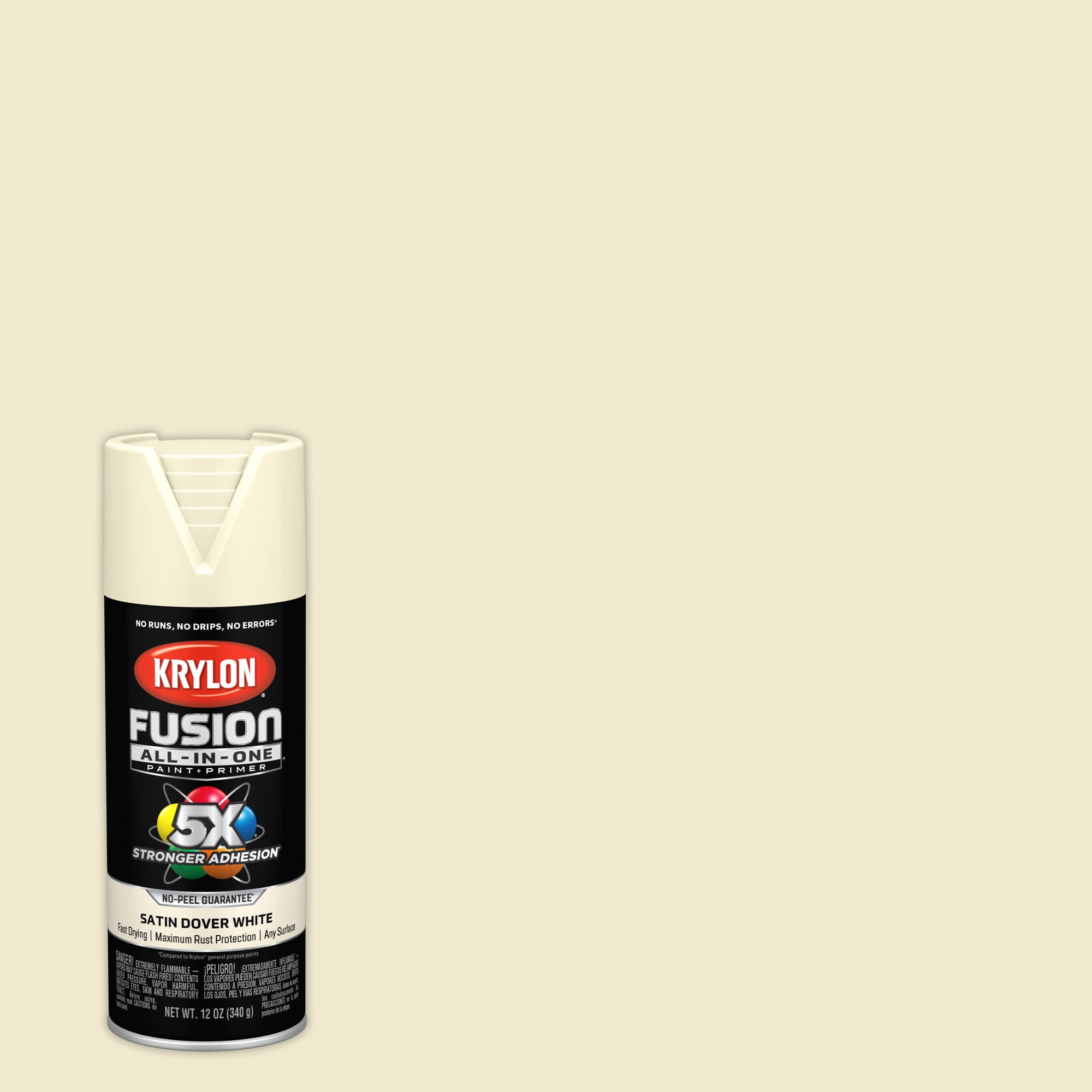 Krylon K02737007 Krylon Fusion AllInOne Dover White Satin 12 oz. Spray Paint, MultiSurface