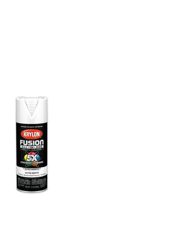 Krylon K02753007 Krylon Fusion All-In-One White Satin 12 oz Spray Paint, Multi-Surface, (1 Piece, 1 Pack)