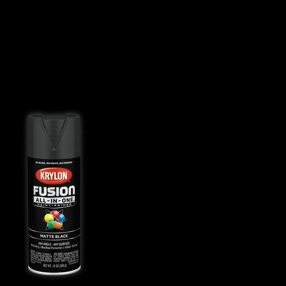Krylon K02754007 Krylon Fusion All-In-One Black Matte 12 oz Spray Paint, Multi-Surface, (1 Piece, 1 Pack)