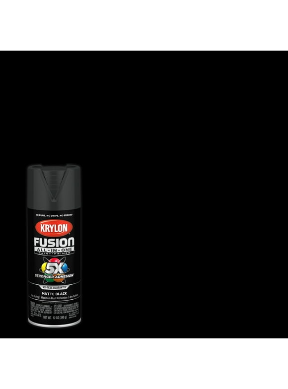 Krylon K02754007 Krylon Fusion All-In-One Black Matte 12 oz Spray Paint, Multi-Surface, (1 Piece, 1 Pack)