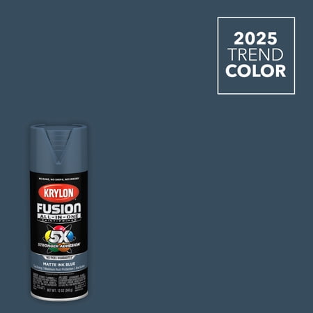 Krylon Fusion All-In-One, Matte, Ink Blue, 12 oz