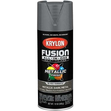Krylon K02769007 Fusion All-in-One Spray-Paints, 12 Ounce Pack of 1, Dark Metal
