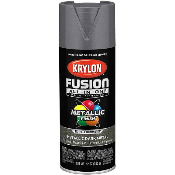 Krylon K02769007 Fusion All-in-One Spray-Paints, 12 Ounce Pack of 1, Dark Metal