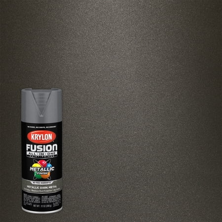 Krylon Fusion All-In-One Metallic, Metallic, Dark Metal, 12 oz