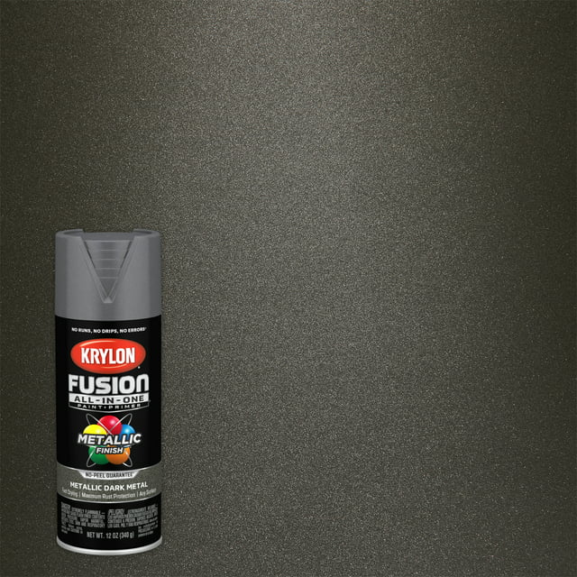 Krylon K02769007 Krylon Fusion All-In-One Metallic Dark Metal Metallic 12 oz Spray Paint, Multi-Surface, (1 Piece, 1 Pack)