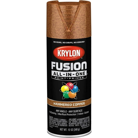 Krylon K02786007 Fusion All-In-One Spray Paint for Indoor/Outdoor Use, Hammered Copper, 12 Oz.