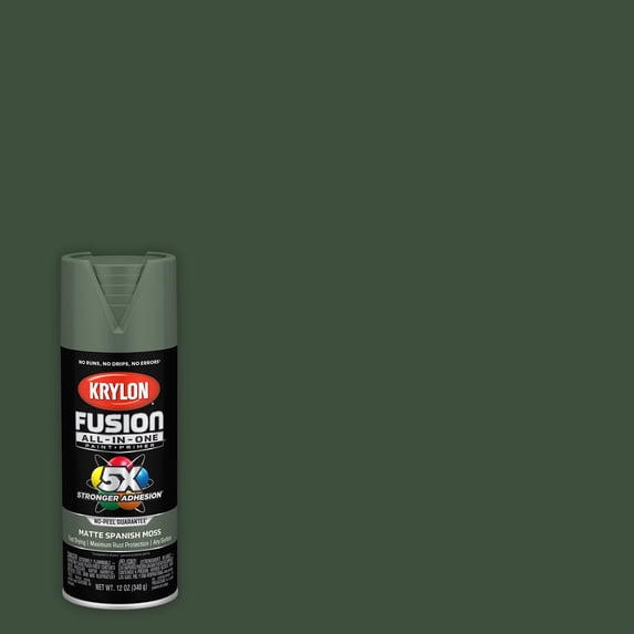 Krylon K02796007 Krylon Fusion All-In-One Spanish Moss Matte 12 oz. Spray Paint, Multi-Surface, (1 Piece, 1 Pack)
