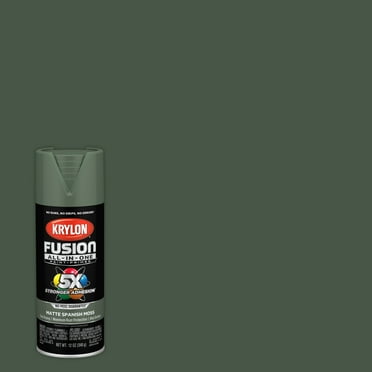 Krylon K02796007 Krylon Fusion All-In-One Spanish Moss Matte 12 oz. Spray Paint, Multi-Surface, (1 Piece, 1 Pack)