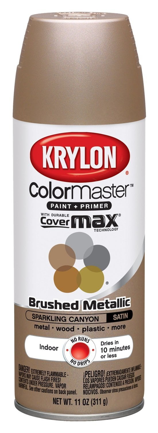 Krylon K05125207 ColorMaster Paint + Primer, Brushed Metallic, Satin