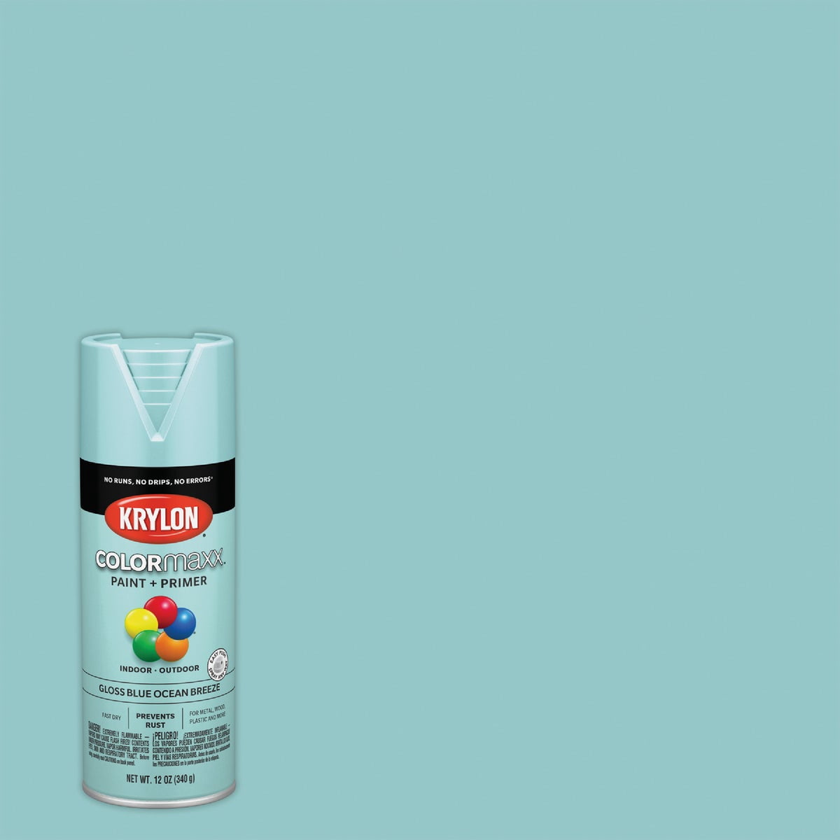 Krylon K05151207 ColorMaster Paint + Primer, Gloss, Blue Ocean Breeze, 12 oz.