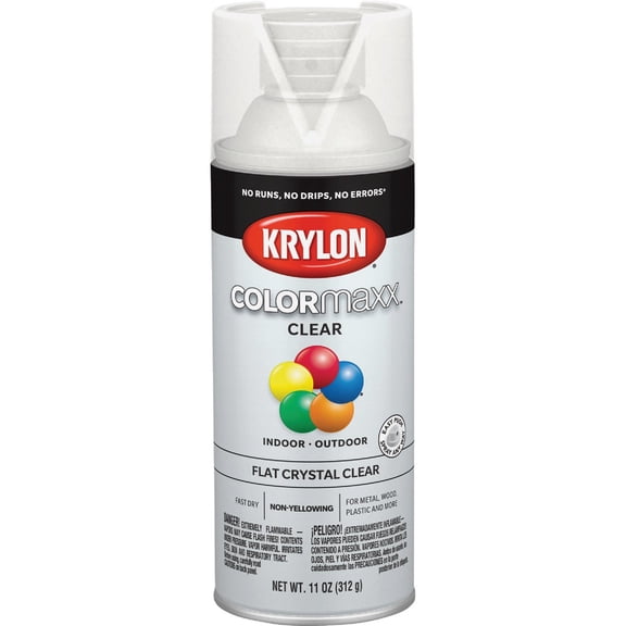 Krylon K05353007 ColorMaster Acrylic Crystal Clear, Flat, Clear, 11 oz.