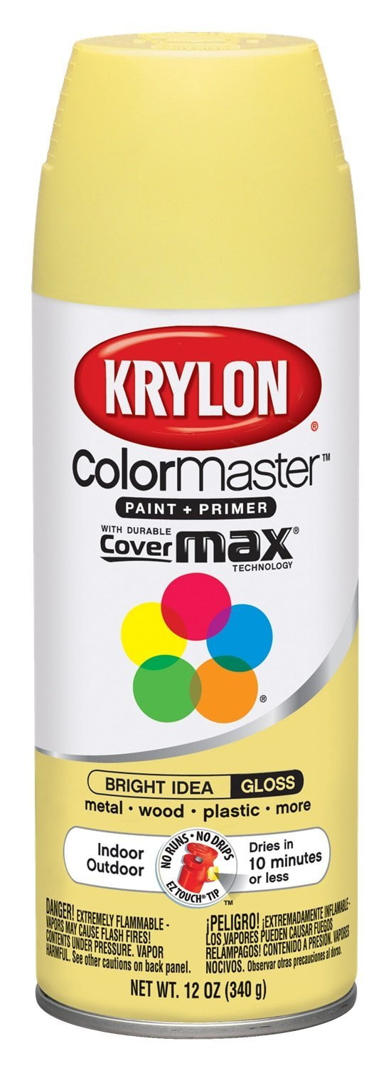 Krylon K05353807 ColorMaster Paint + Primer, Gloss, Bright Idea, 12 oz