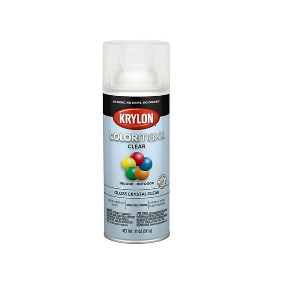 Krylon K05515007 COLORmaxx Acrylic Clear Finish for Indoor/Outdoor Use, Gloss Crystal Clear