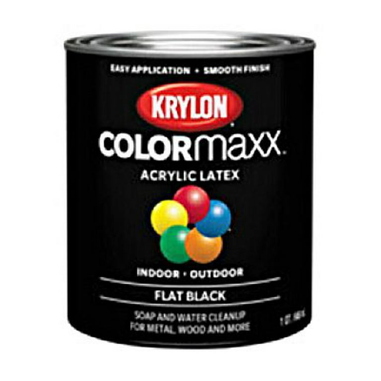 Krylon K05647007 Paint Flat Black 1Quart