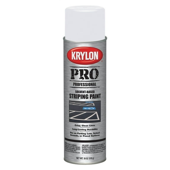 Krylon K05910007 Solvent-Based Professional Striping Paint, Highway White, 18 Ounce