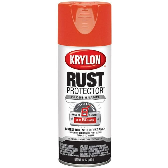 Krylon K06900907 Rust Protector and Preventative Enamels Gloss, 12 Ounce Orange