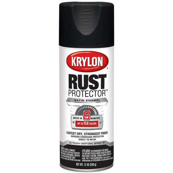 Krylon K06902407 Rust Protector and Preventative Enamels, Satin Black