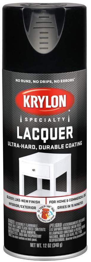 926152-5 Krylon Industrial Acryli-Quik Spray Paint Gloss Black for Metal,  Steel, Wood, 12 oz.