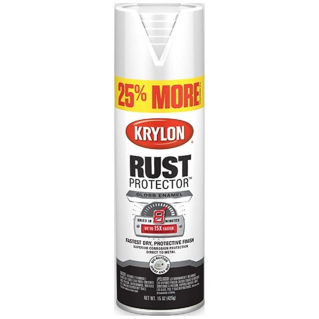 Krylon K07515000 Krylon Rust Protector Enamel White Gloss 15 oz. Spray