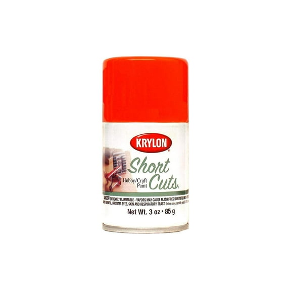 Krylon KSCS050 Short Cuts Aerosol Spray Paint, Gloss Glow Orange, 3 Ounce