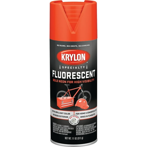 Krylon Krylon Fluorescent Spray Paint 11 Oz., Red-Orange