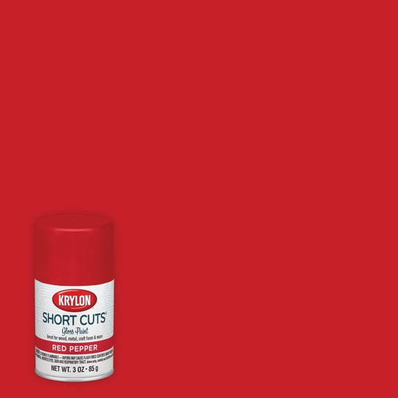 Krylon Short Cuts Aerosol Spray Paint - Gloss Finish - 3-Ounce, Red Pepper