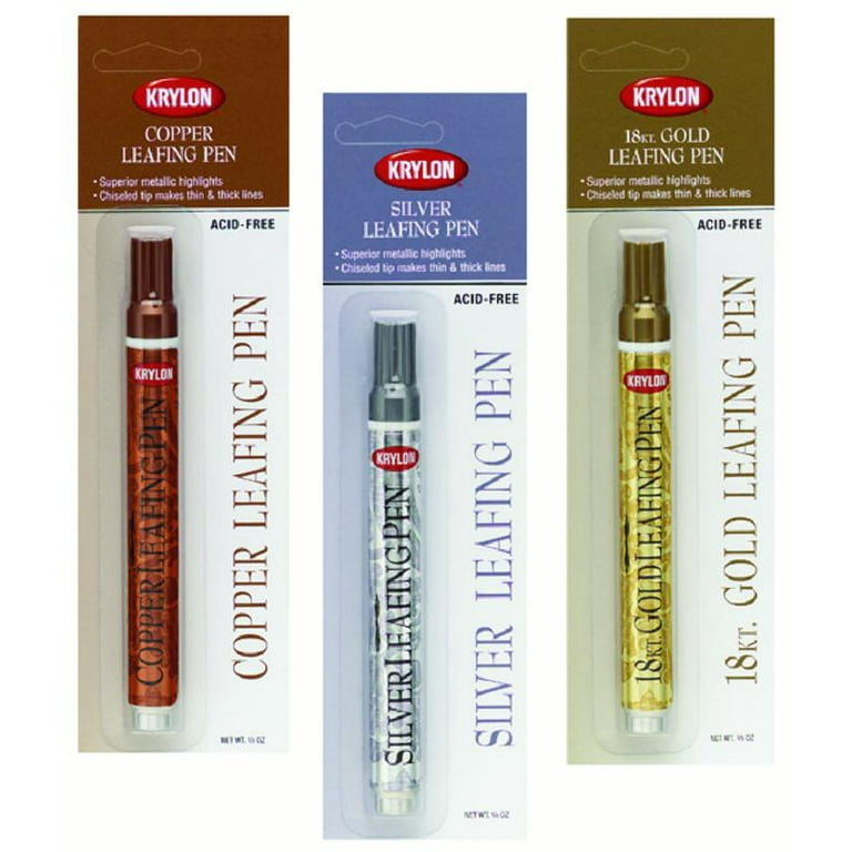  Krylon 18 Kt Gold Leafing Pen Marker Provides Beautiful  Highlights For Art, Craft And Home Projects! (Pkg/2) : Arts, Crafts & Sewing