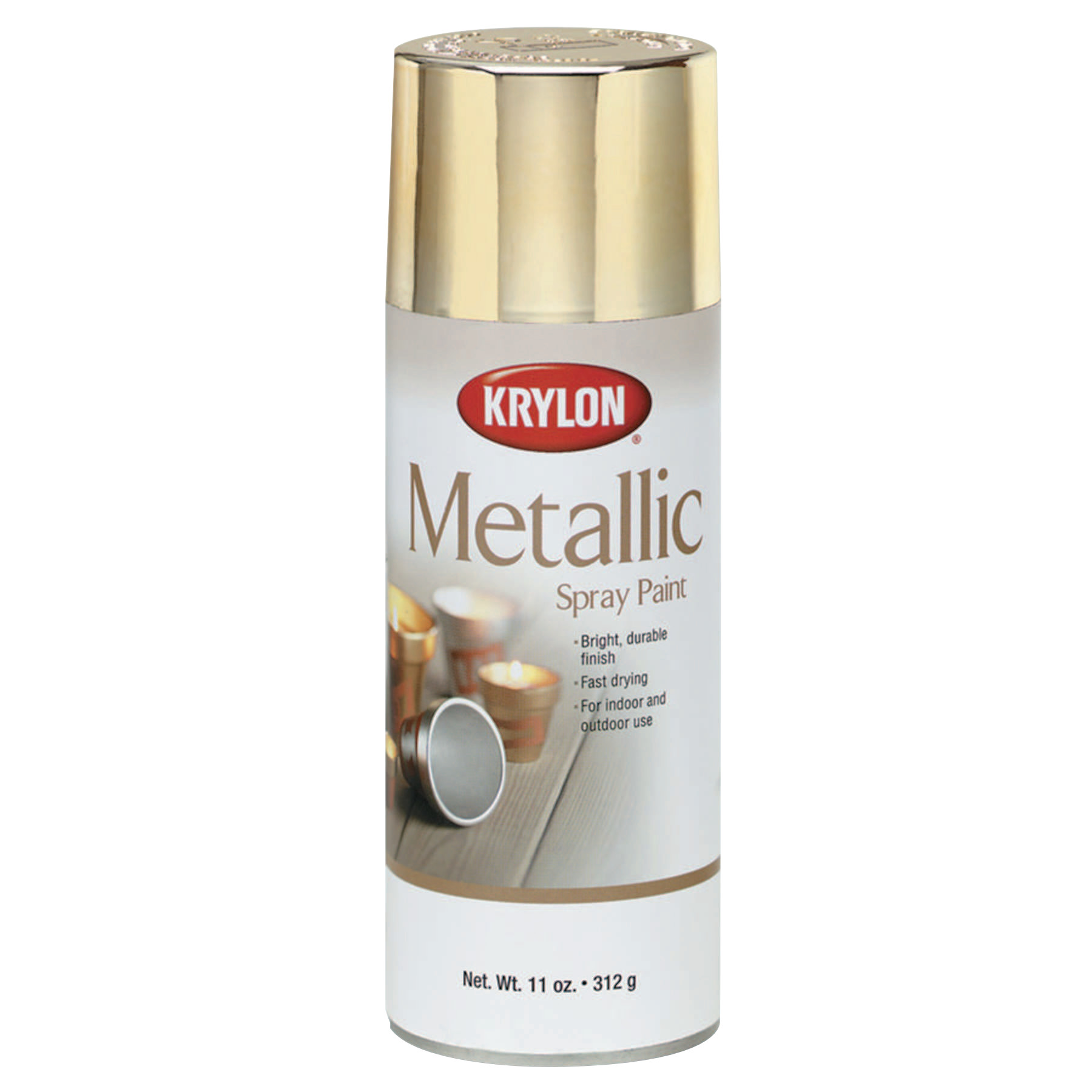Krylon Metallic Paints, 12 oz Aerosol Can, Bright Gold, Metallic - image 1 of 2