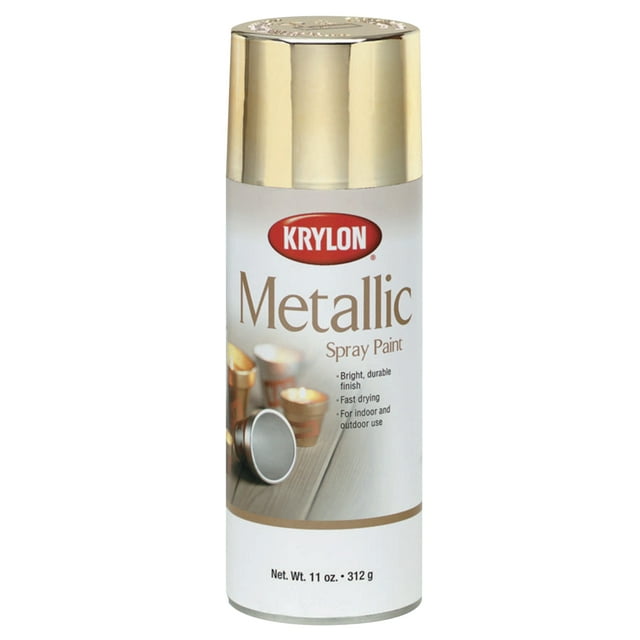 Krylon Metallic Paints, 12 oz Aerosol Can, Bright Gold, Metallic