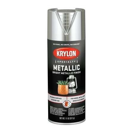 Krylon Metallic Spray Paint, Bright Silver, 11 oz.