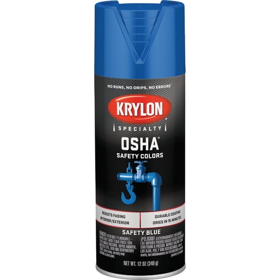Krylon OSHA Color Paint Safety Blue, 12 Ounce Aerosol