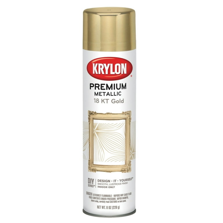 Krylon Gold Metallic Spray Paint 18K Gold 8-ounce, Snap and Spray