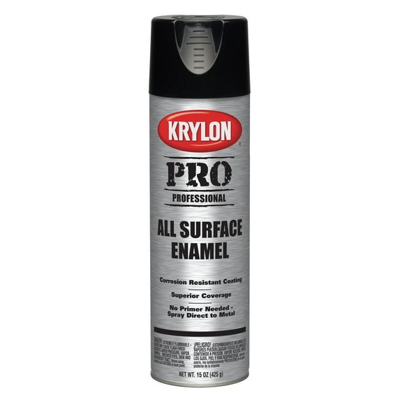 Krylon Professional All Surface Enamel, Gloss, Black, 15 oz.