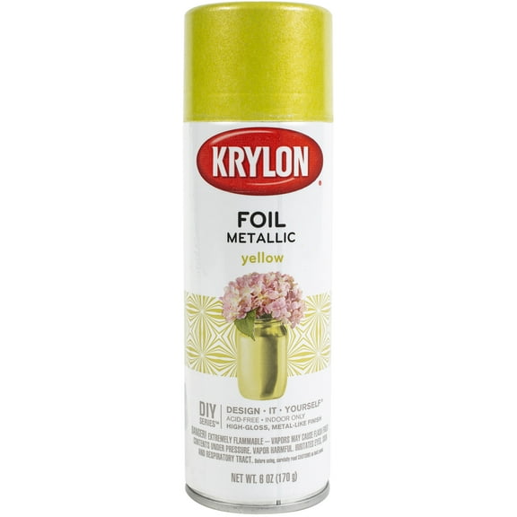 Krylon(R) Premium Metallic Foil Spray Paint 6oz-Yellow