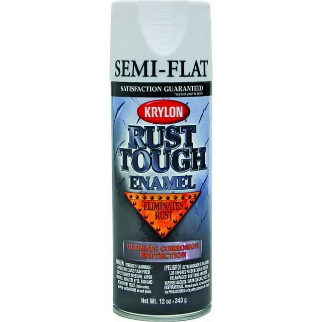 Krylon RTA9201 Rust Tough White Semi-Flat Spray Paint 12 Ounce ...