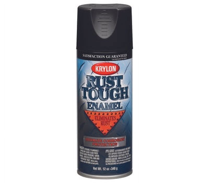 Krylon RTA9203 Rust Tough Black Semi Flat Spray Paint 12 Ounce