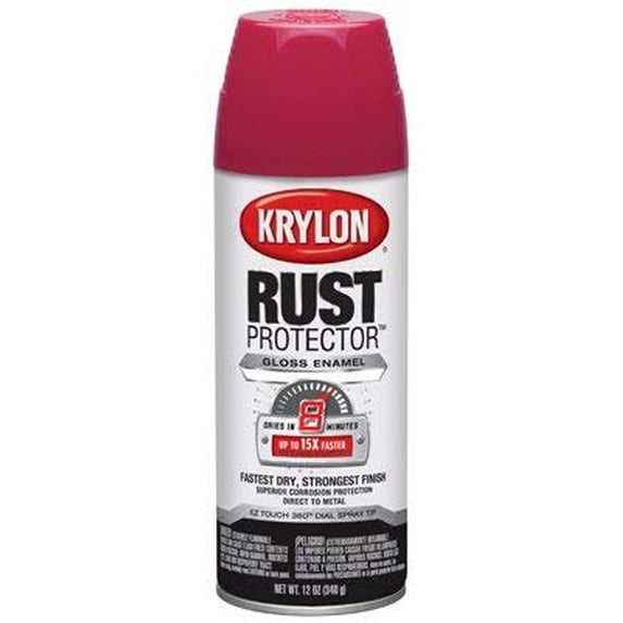 Krylon Rust Preventative Enamel Gloss Classic Red 12oz. Aerosol Can - Lot of 6