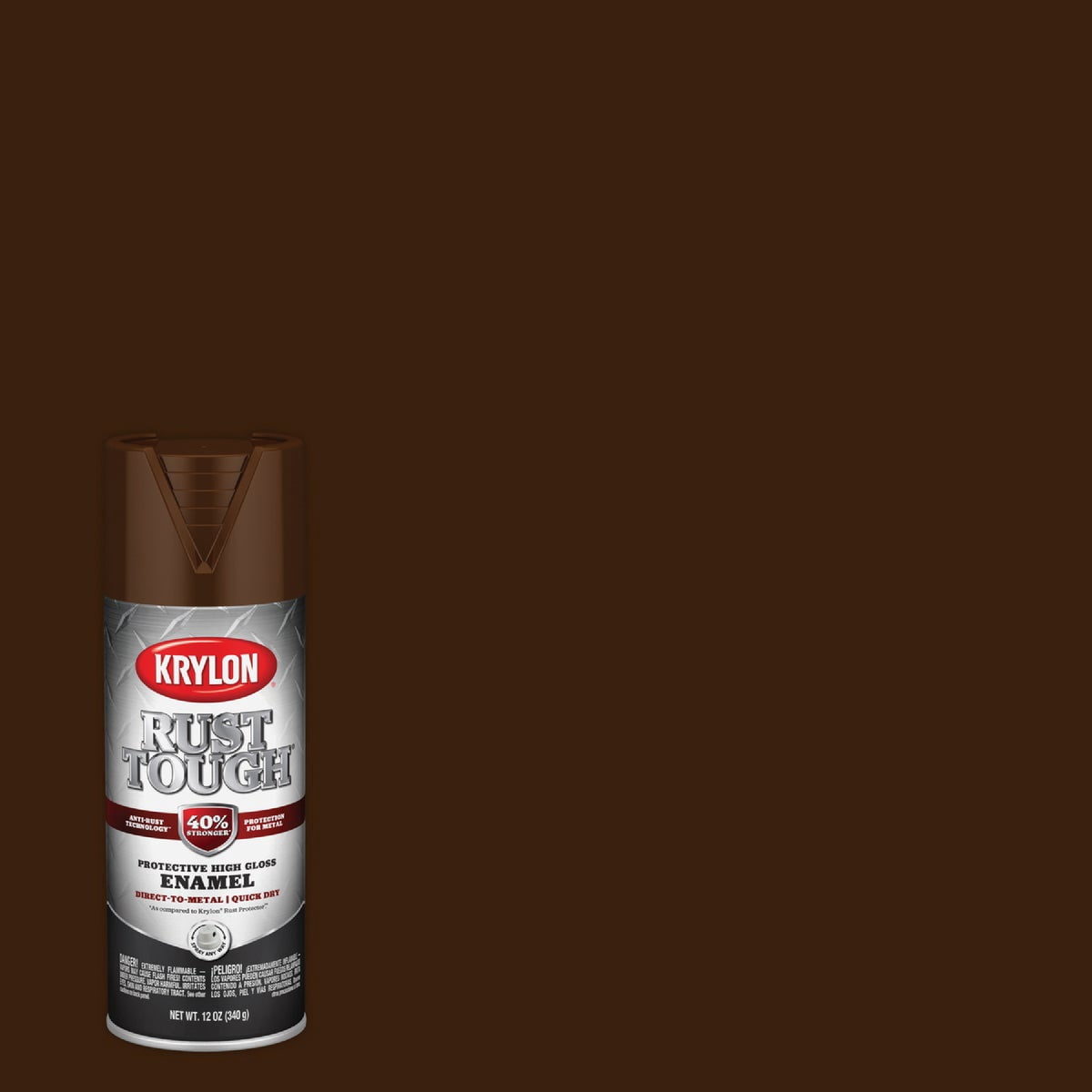 Krylon Rust Preventative Enamel Gloss Leather Brown 12oz. Aerosol Can - Lot of 6 — Residential Use, Standard Application