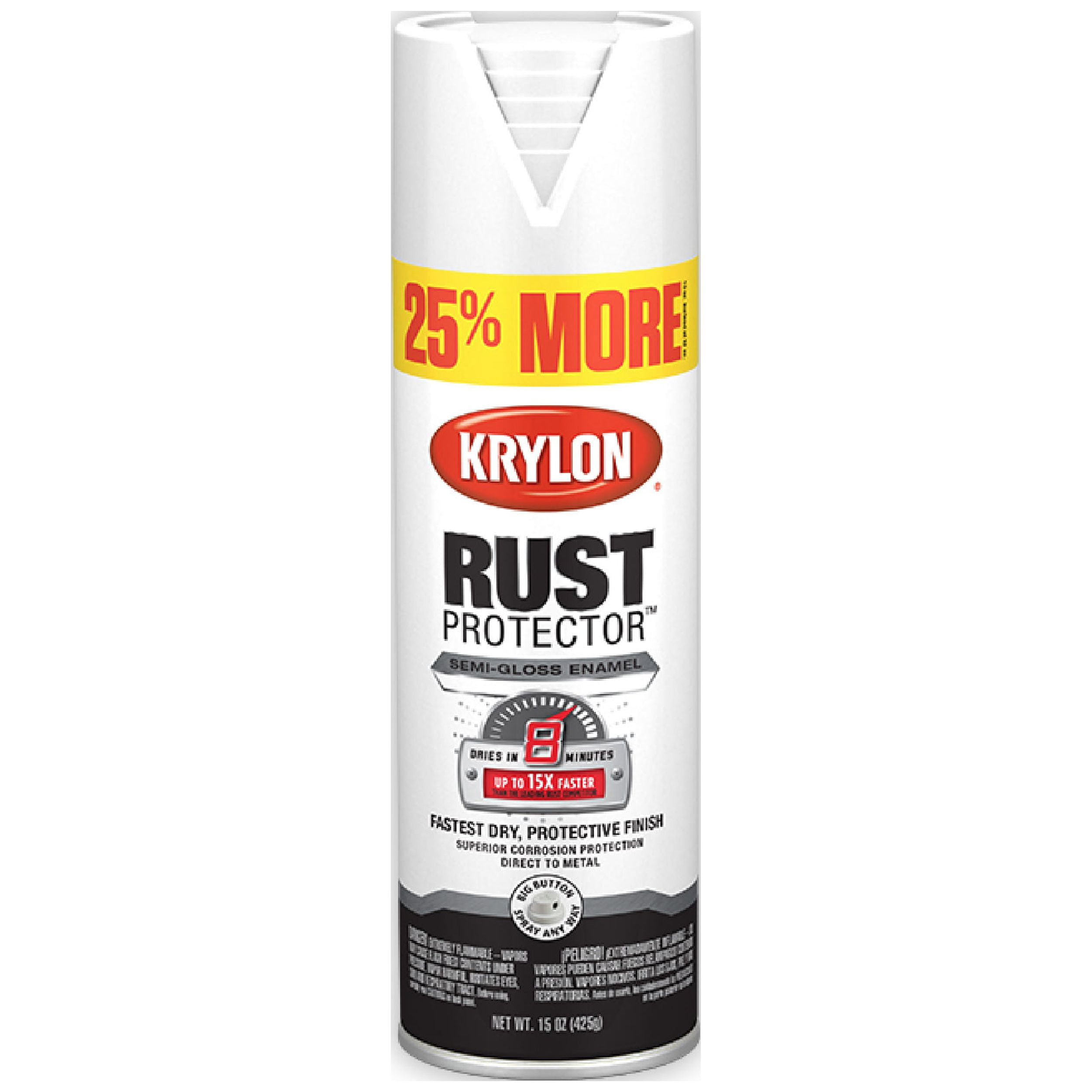 Krylon Rust Protector Enamel Protective Spray Paint, SemiGloss, White