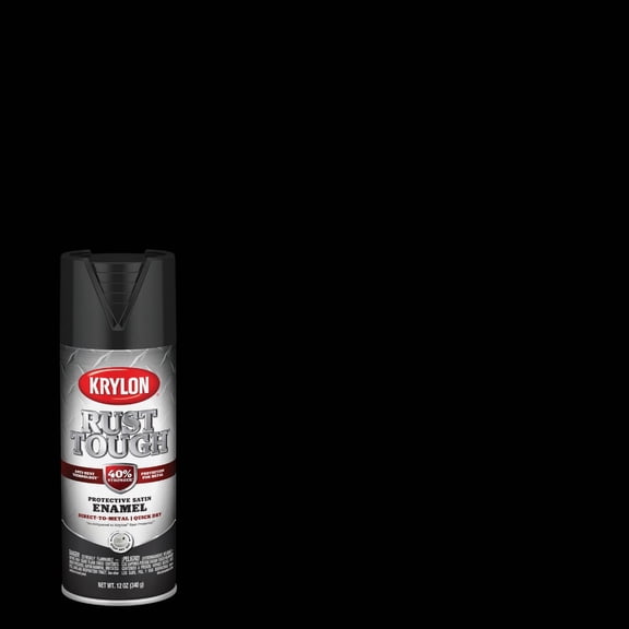 Krylon Rust Protector Enamel Satin Spray Paint, Black, 12 Oz.