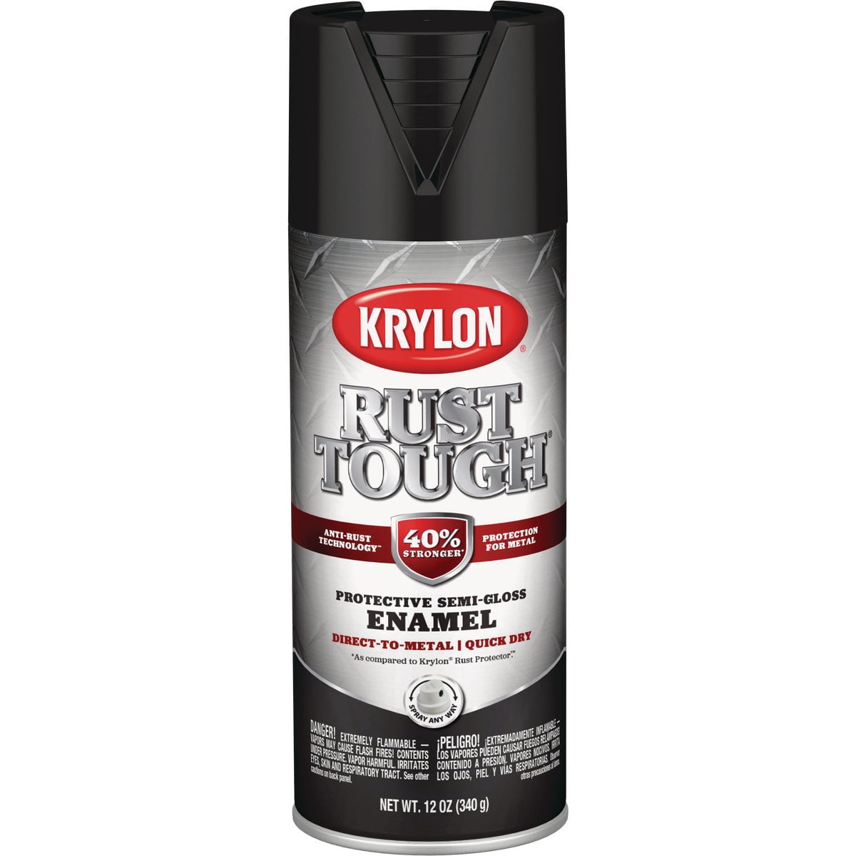 Krylon Rust Tough 12 Oz. SemiGloss Alkyd Enamel Spray Paint, Black