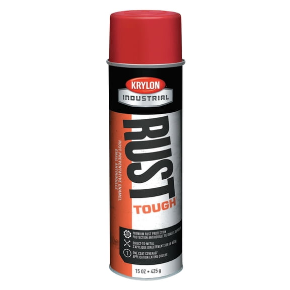 Krylon Rust Tough Aerosol Enamels, 15 oz Aerosol Can, Safety Red (OSHA), Gloss