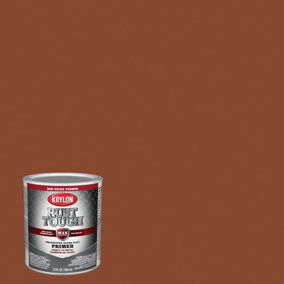 Krylon Rust Tough Primer, Red Oxide, 1 Qt. K09721008 Pack of 2