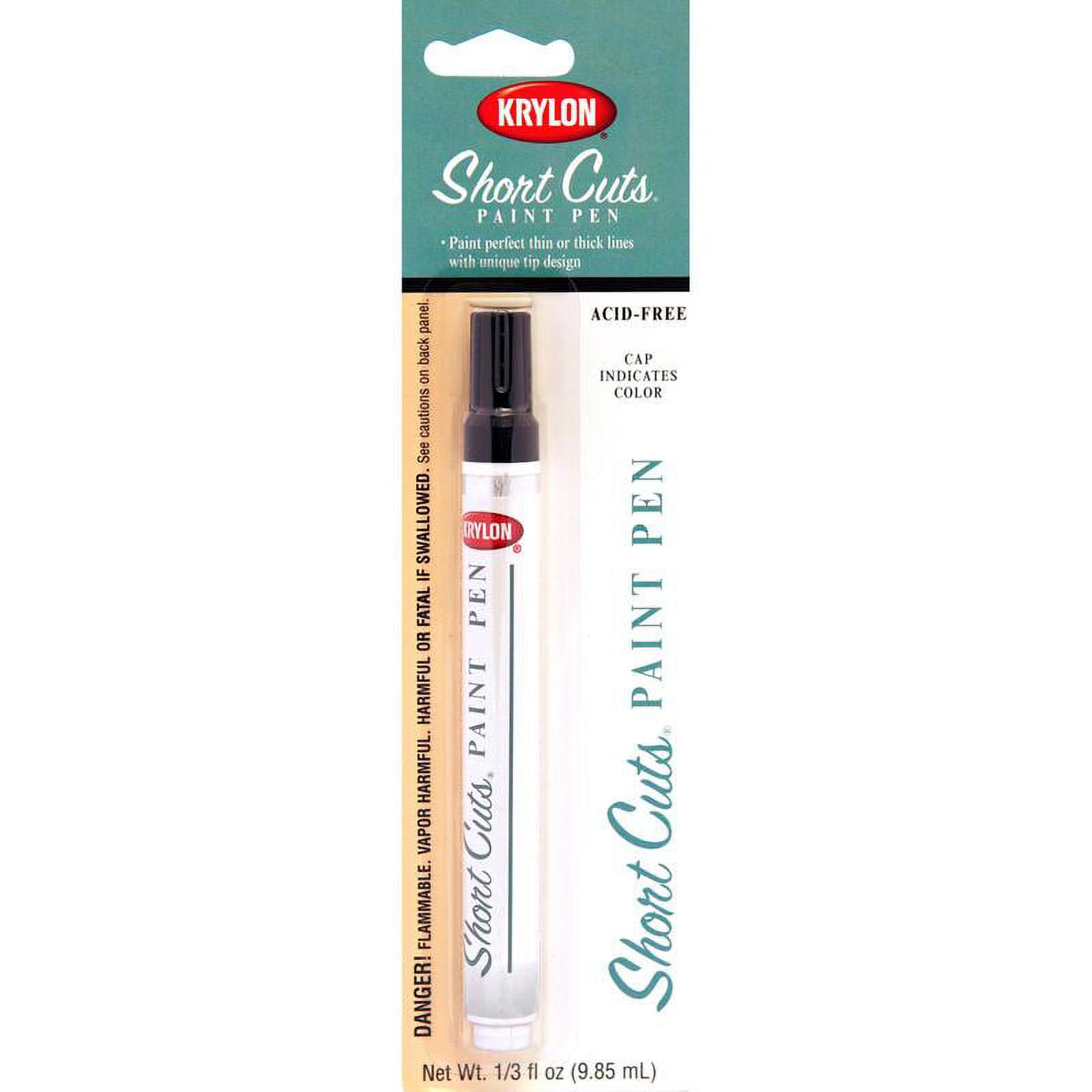Krylon Short Cuts Gloss Black Short Cuts Paint Pen 1/3 oz. (Pack of 6
