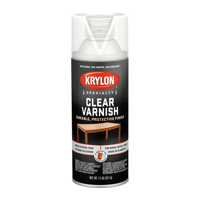 Krylon Quick Dry Permanent Acrylic Varnish Spray, 11 oz Can, Transparent